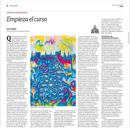 «Empieza el curso», crónica de Tito Ortiz en Ideal ilustrada con «Granada 2031» (2026)