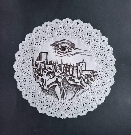 Dibujos sobre blondas de papel