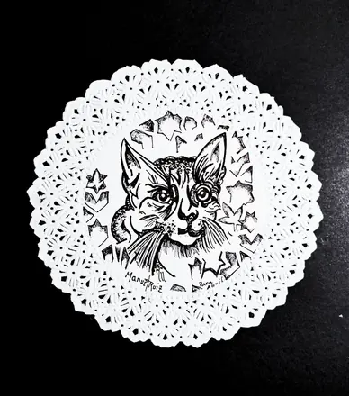 Dibujos sobre blondas de papel