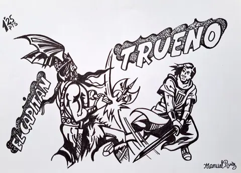 Dibujos infantiles en el colegio de los Maristas de Granada. Años 50-60