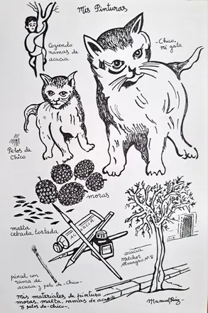 Dibujos infantiles en el colegio de los Maristas de Granada. Años 50-60