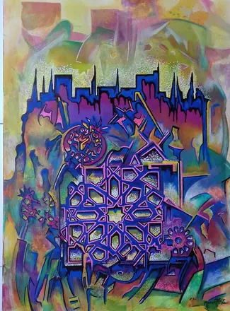 Alhambra. Técnica mixta, 50 × 65 cm, 2020