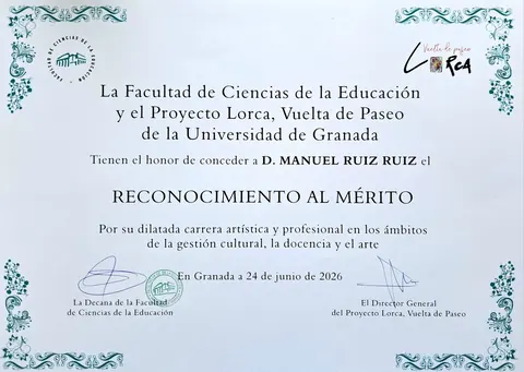 Reconocimiento al Mérito de la Facultad de Ciencias de la Educación y el Proyecto Lorca, Vuelta de Paseo