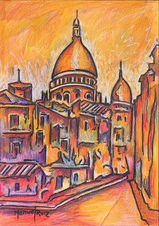 Apuntes de Montmartre y el Sacré-Cœur, 1977