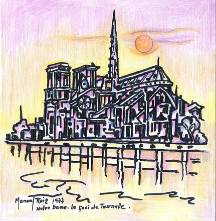 Notre Dame desde el Quai de la Tournelle, 1977